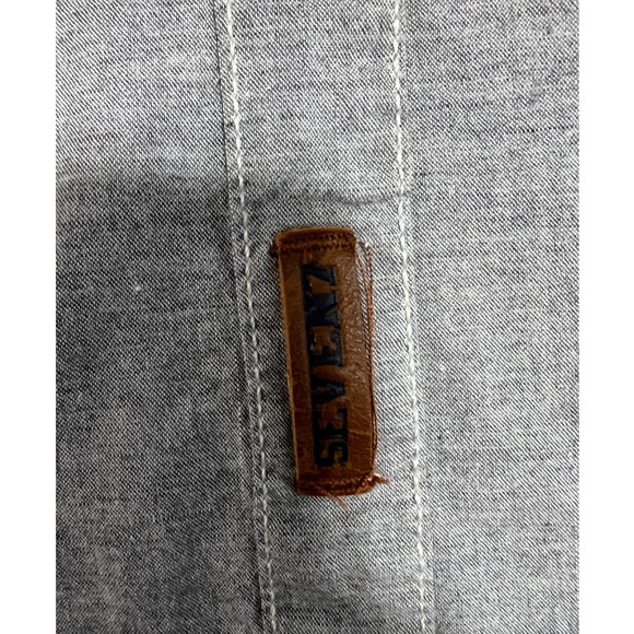 Seven7 Jeans Co. Gray Short Sleeve Western Wear Casual Button Down, Size XL - Picture 3 of 6